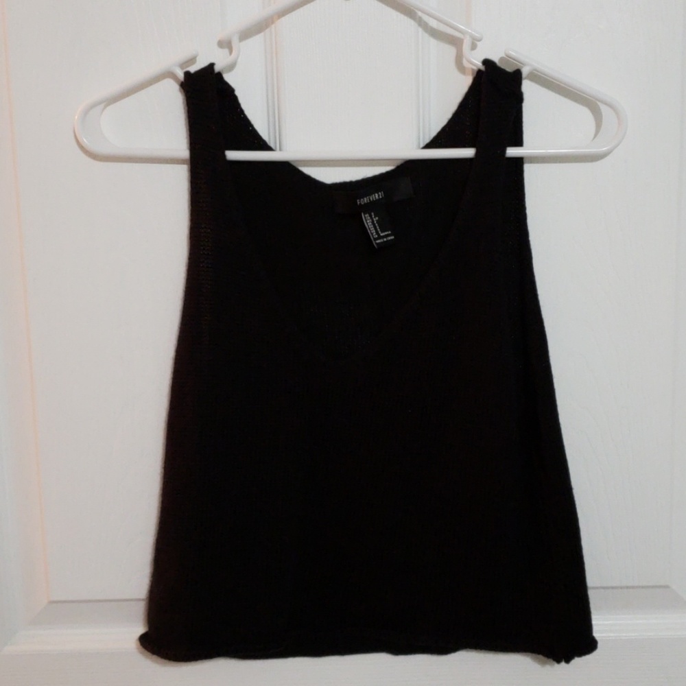 Black knit tank top